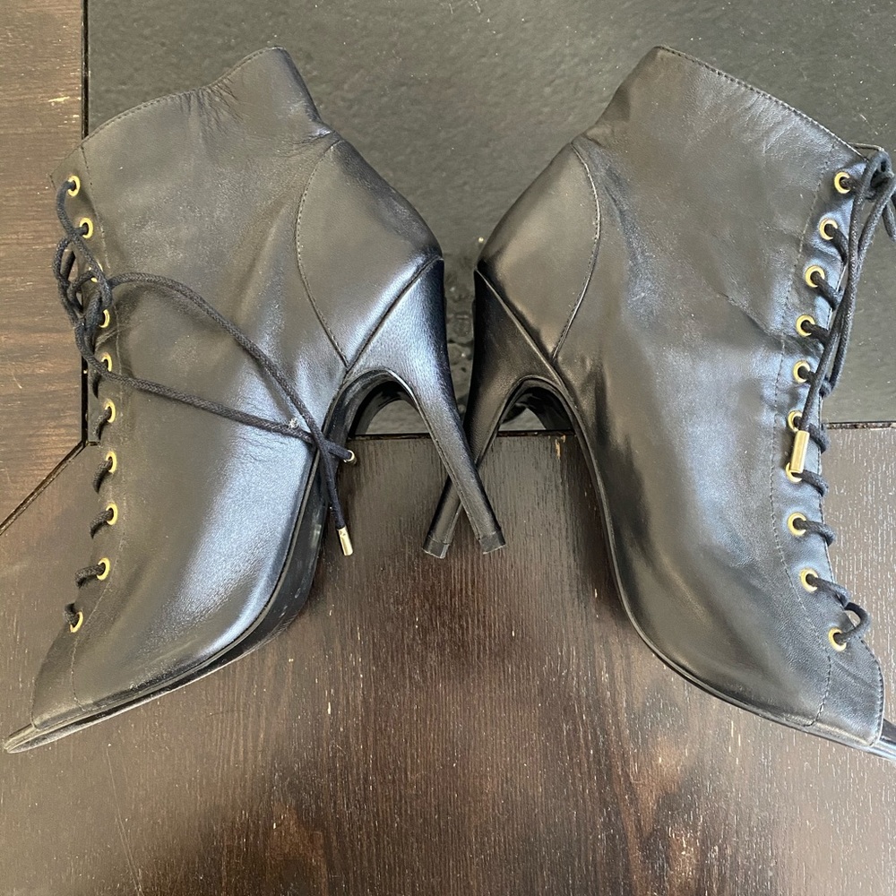 Black Steve Madden Strap Open Toe Booties - image 1